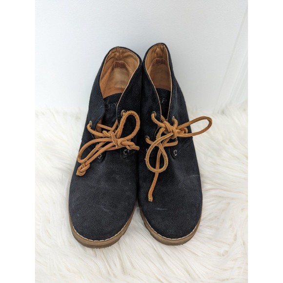 Sperry Celeste Prow Wedge Leather Ankle Booties Sz 7 - Picture 3 of 9